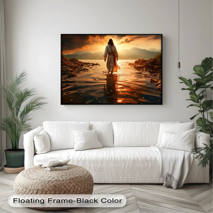 Sunset Grace – Jesus Walking on Water Canvas Print - MyPhotoStation
