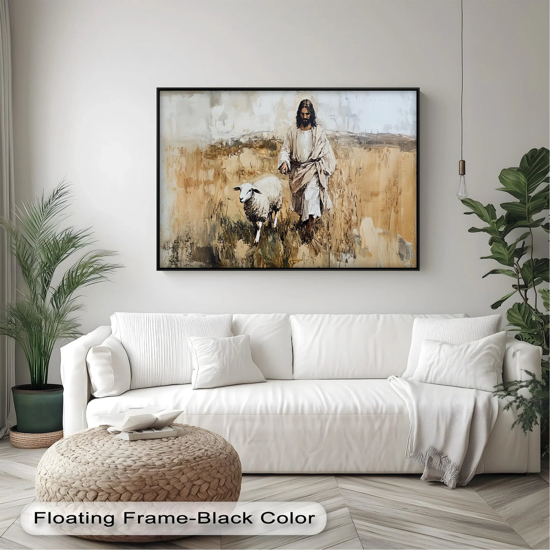 The Shepherd’s Walk – Jesus with a Lamb in a Wheat Field Canvas Print - MyPhotoStation