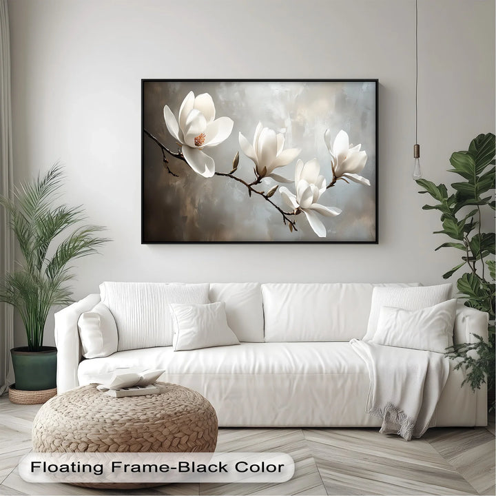 Serenity Magnolia – Elegant White Blossom Canvas Wall Art - MyPhotoStation