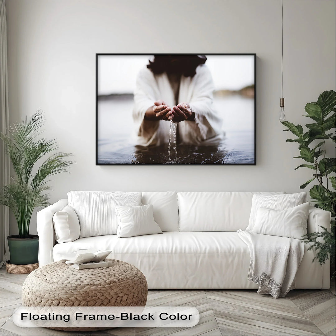 Living Water – Jesus Holding Water in His Hands Canvas Print - MyPhotoStation