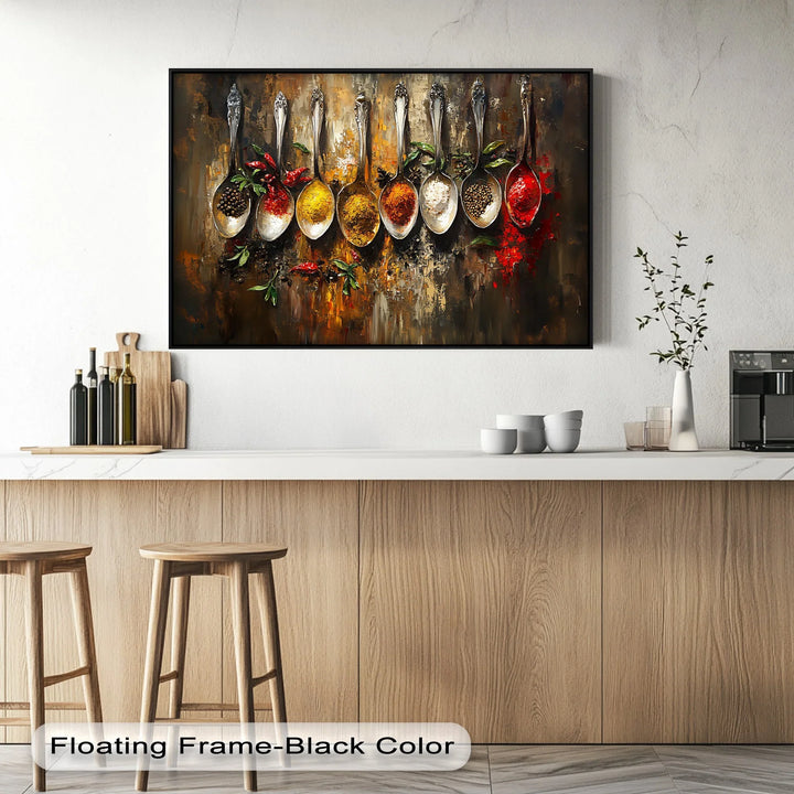 Spice Symphony – Colorful Spoons Kitchen Canvas Print - MyPhotoStation