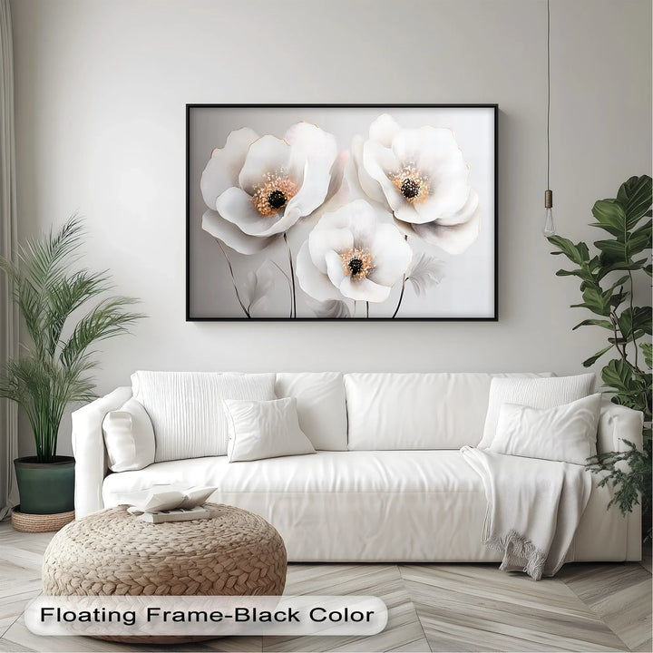Whispers of Ivory – Neutral Floral Canvas Wall Art - MyPhotoStation