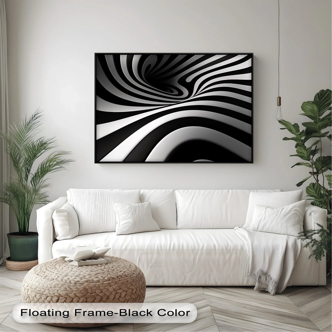Monochrome Swirl – Dynamic Black & White Canvas Print - MyPhotoStation