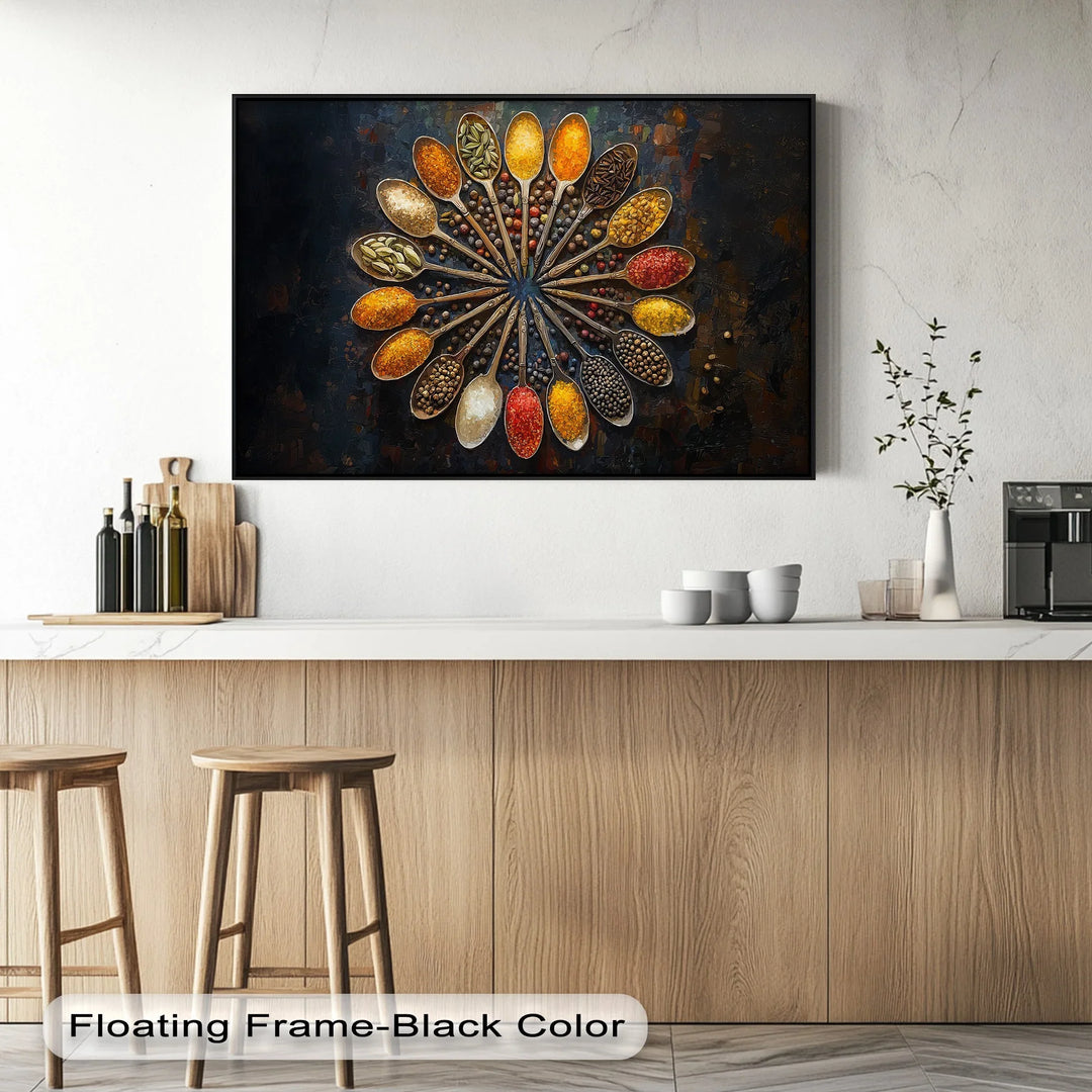 Spice Spoon Mandala – Vibrant Culinary Kitchen Canvas Prints - MyPhotoStation