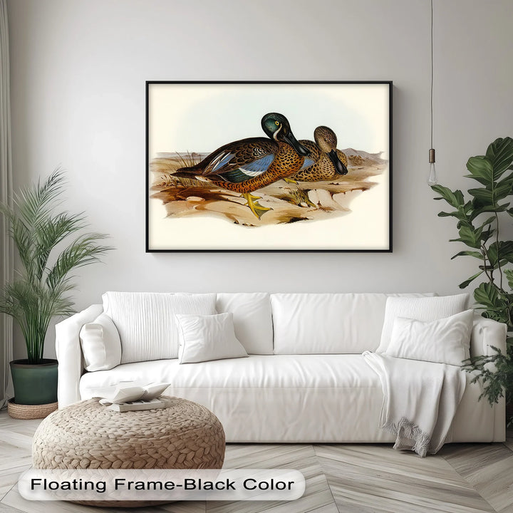 Marshland Companions – Vintage Duck Pair Animal Canvas Print - MyPhotoStation