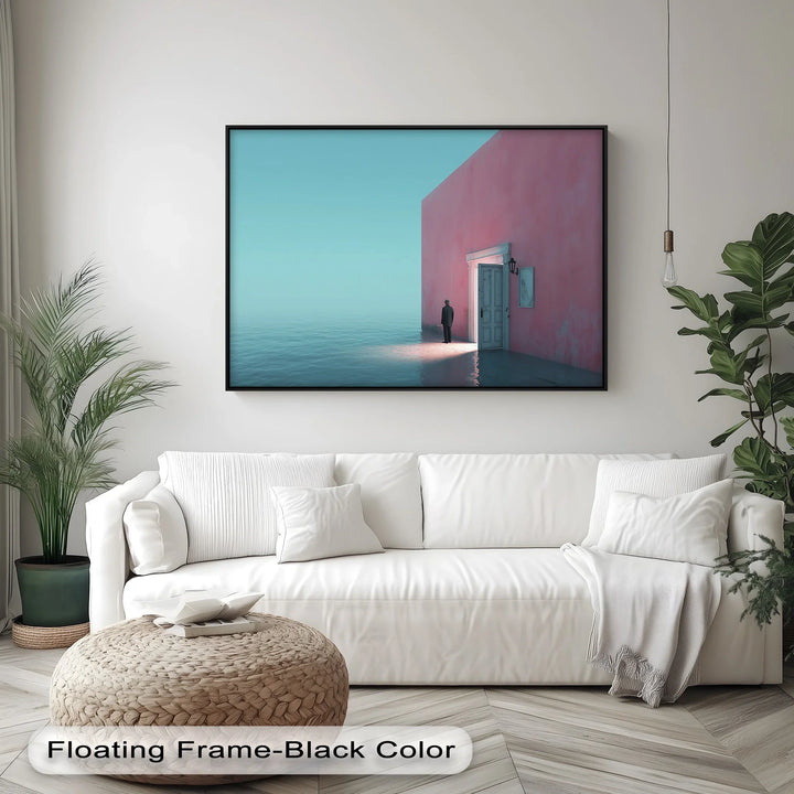 Surreal Doorway by the Sea – Minimalist Concept Canvas Print - MyPhotoStation