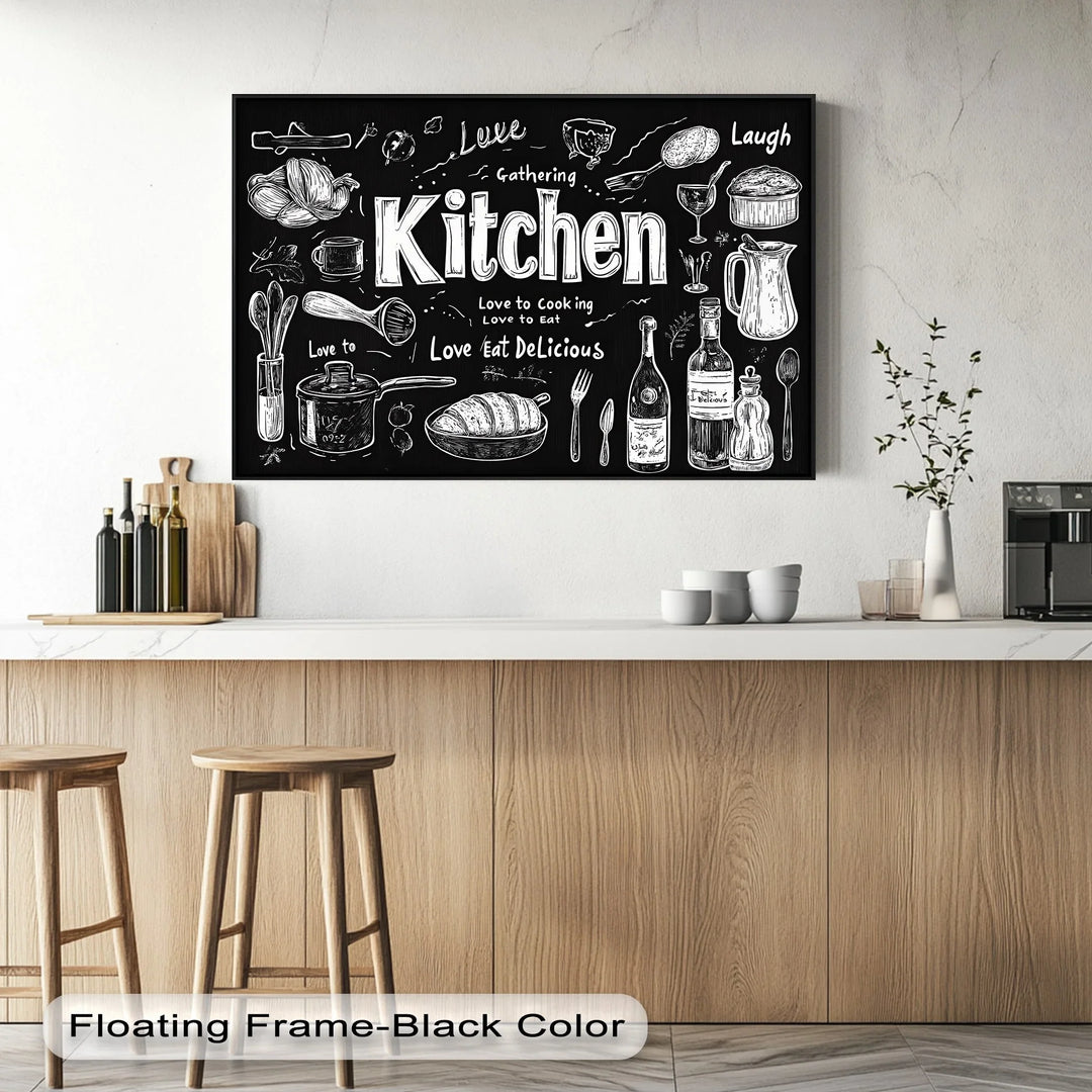 Gather in the Kitchen – Blackboard Style Kitchen Canvas Prints - MyPhotoStation