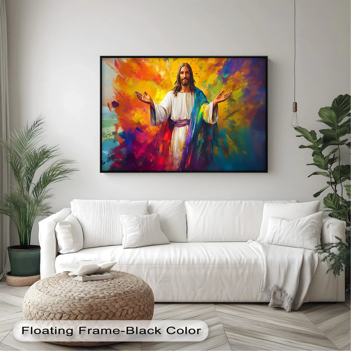 Divine Radiance – Jesus with Outstretched Arms Canvas Art - MyPhotoStation