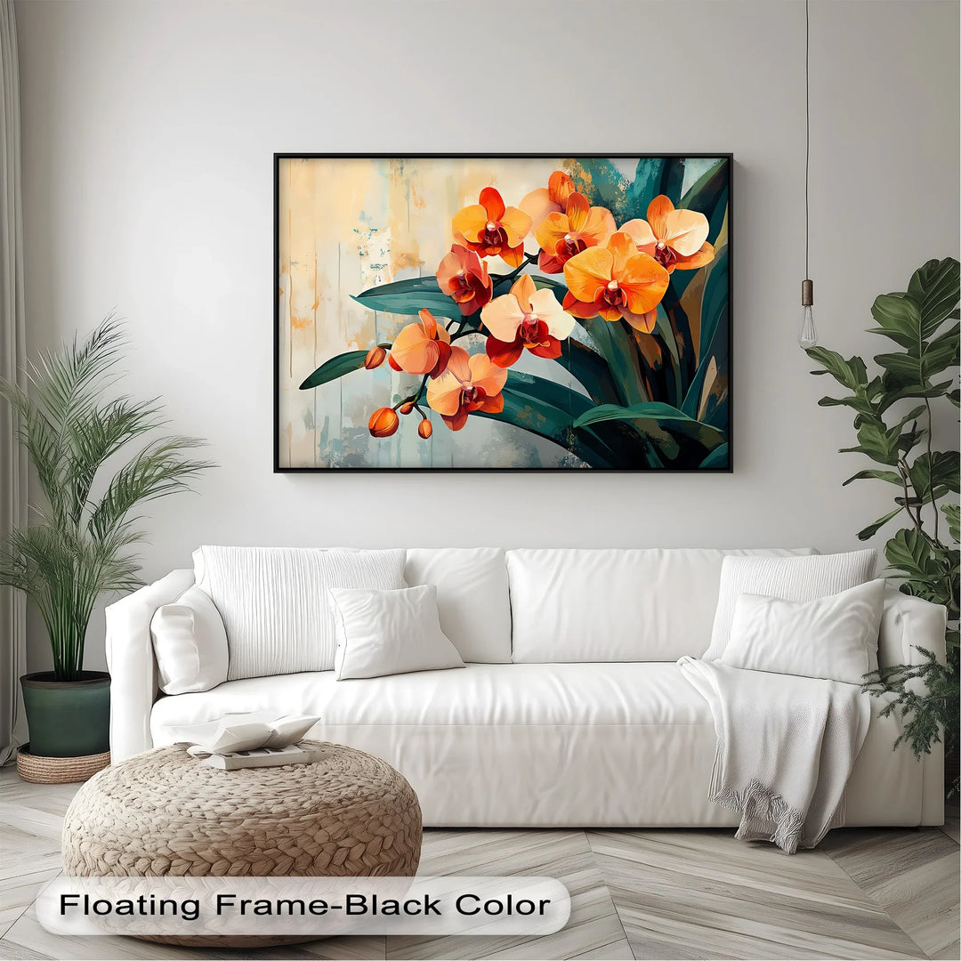 Radiant Orchids – Bold Orange and Red Floral Canvas Wall Art - MyPhotoStation