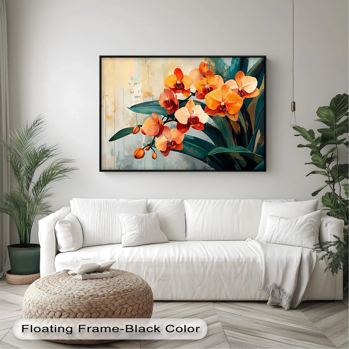 Radiant Orchids – Bold Orange and Red Floral Canvas Wall Art - MyPhotoStation