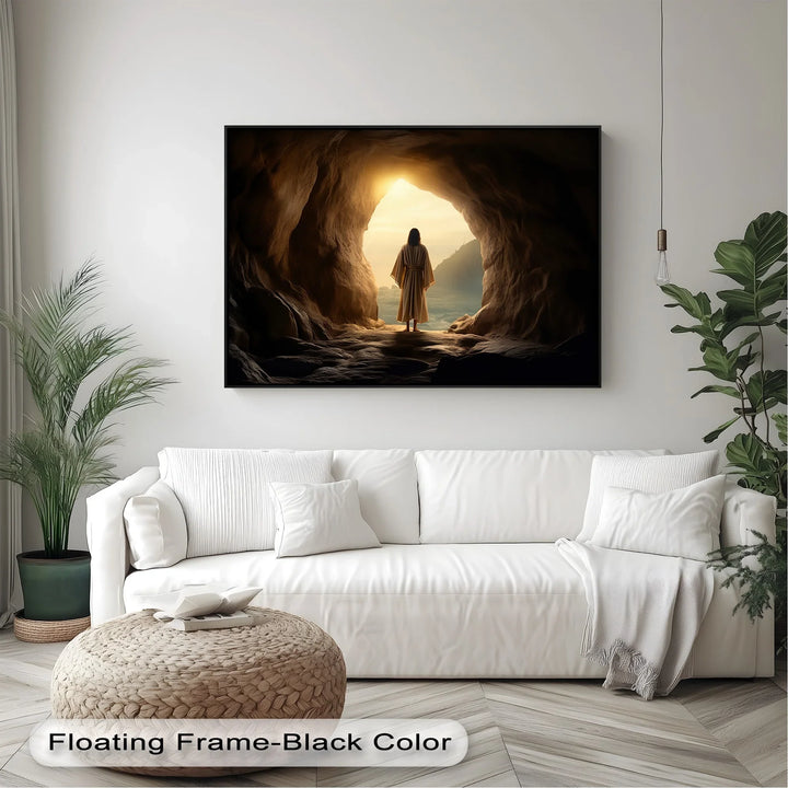 The Light of Resurrection – Jesus Emerging from the Tomb Canvas Print - MyPhotoStation