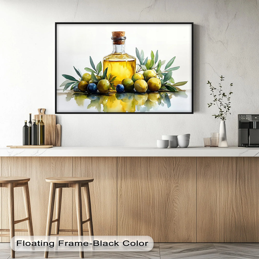 Golden Essence – Olive Oil and Olives Kitchen Canvas Prints - MyPhotoStation