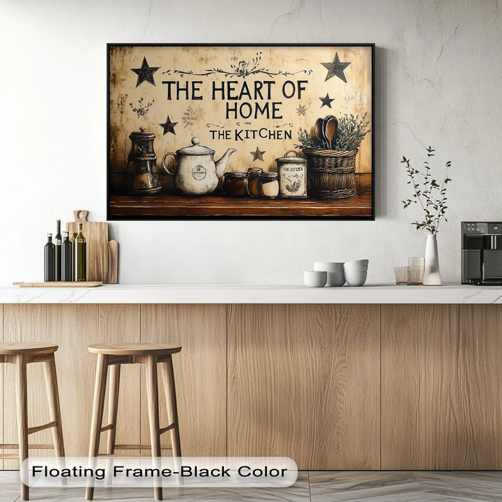 The Heart of Home – Rustic Kitchen Canvas Print - MyPhotoStation