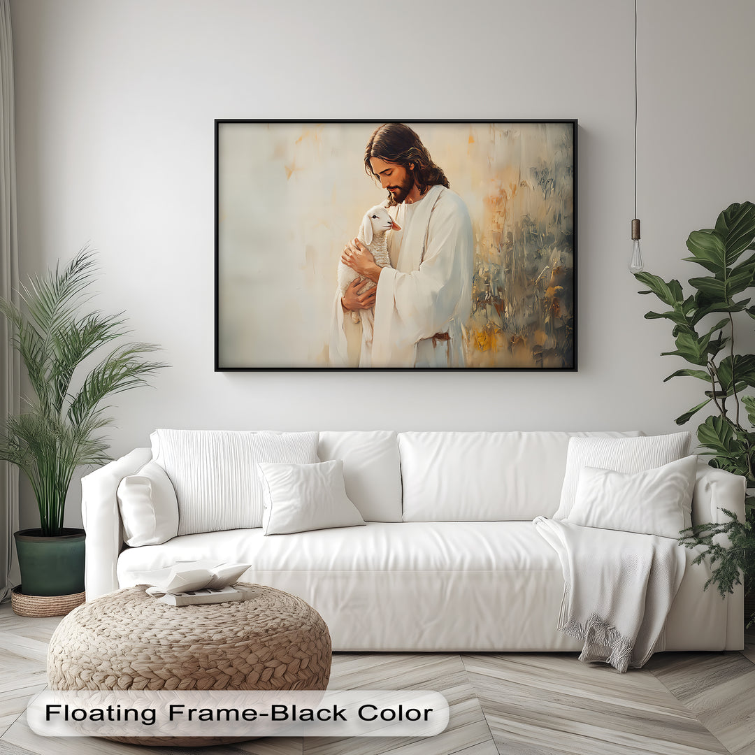 The Good Shepherd – Jesus Holding Lamb Canvas Print