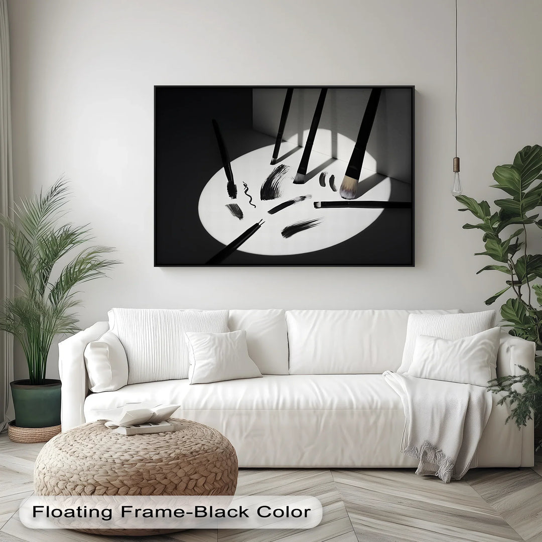 Monochrome Expression – Abstract Brush Strokes Canvas Art - MyPhotoStation