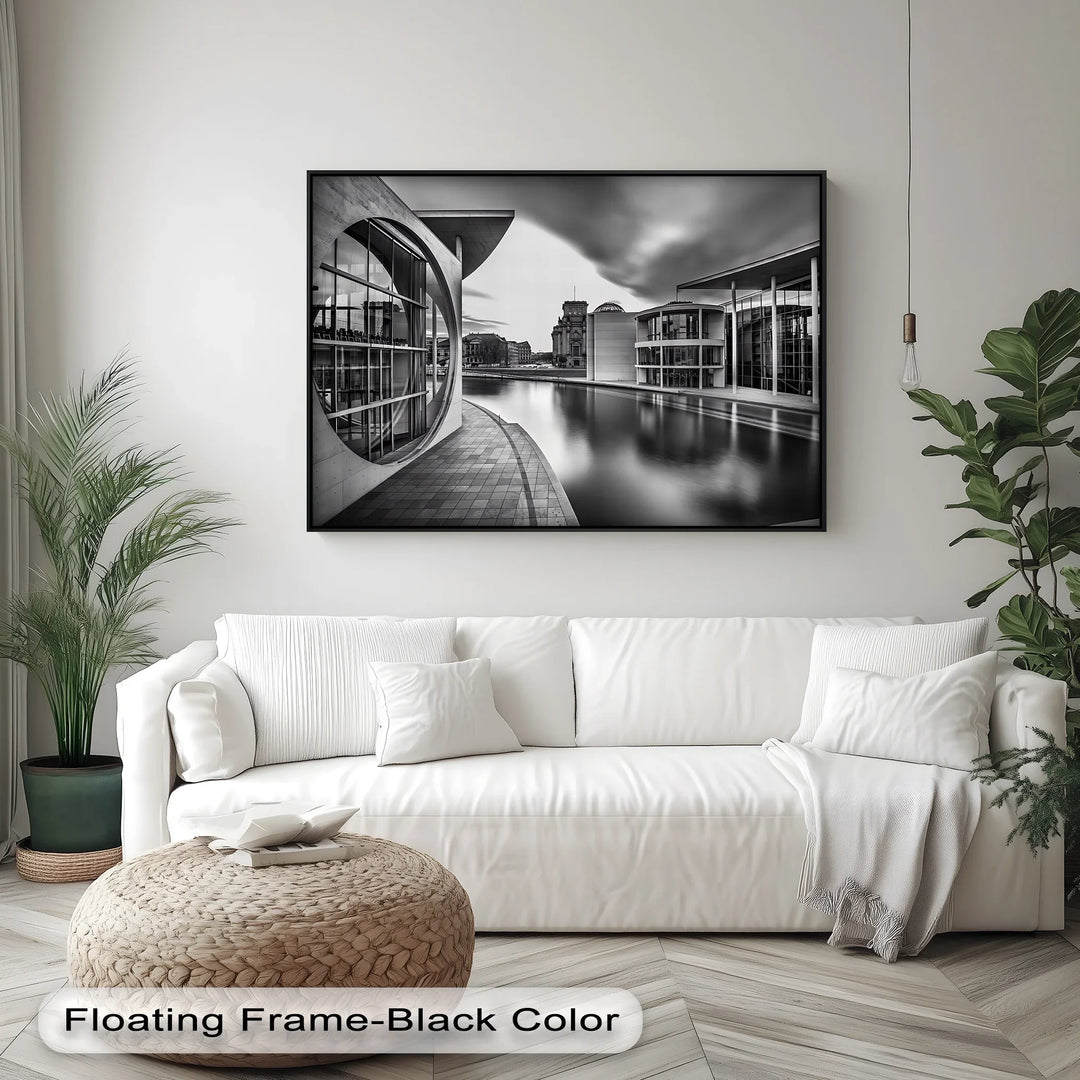 Modern Berlin Architecture – Black and White Canvas Print - MyPhotoStation