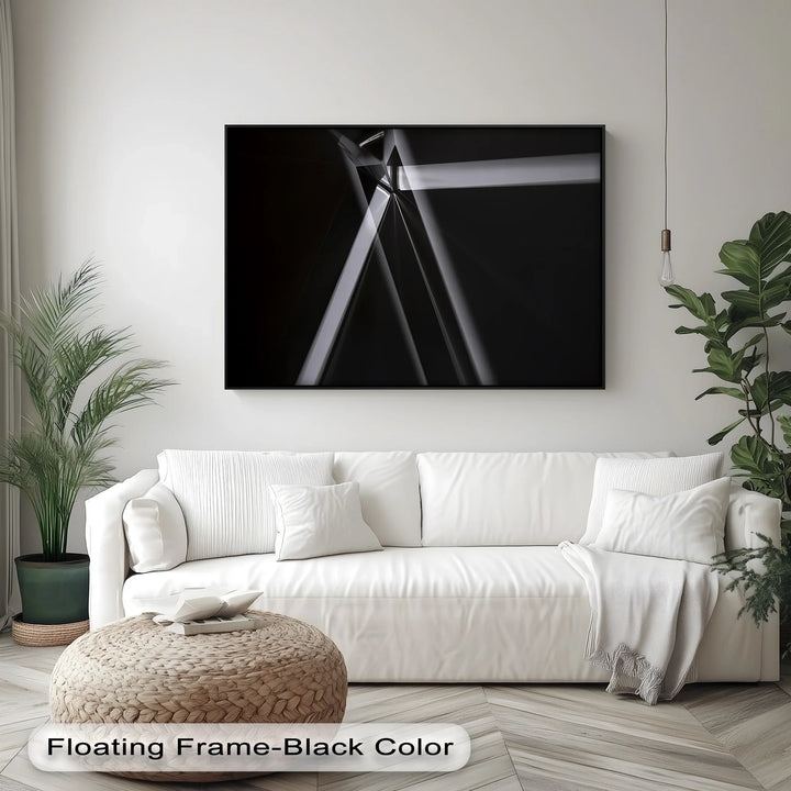 Prismatic Axis – Geometric Light Beam Canvas Wall Art - MyPhotoStation
