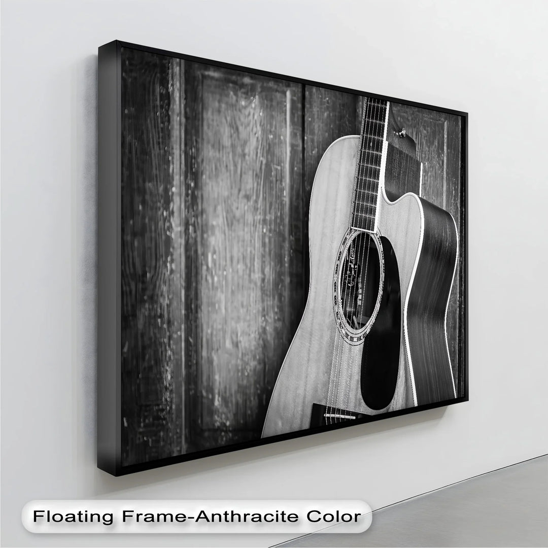 Acoustic Soul – Monochrome Guitar Music Canvas Print - MyPhotoStation