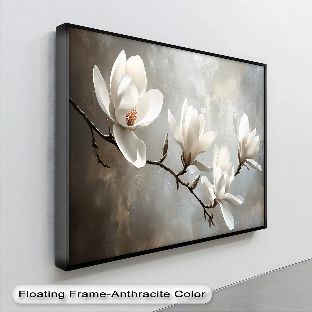 Serenity Magnolia – Elegant White Blossom Canvas Wall Art - MyPhotoStation