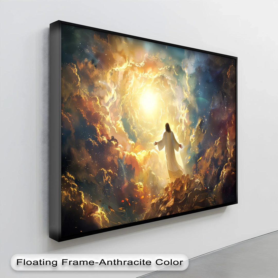 Heavenly Ascension – Jesus in Celestial Light Canvas Print