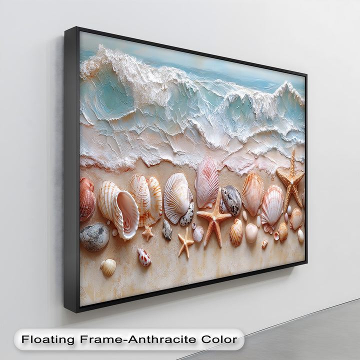 Seashell Shoreline Display – Coastal Canvas Prints