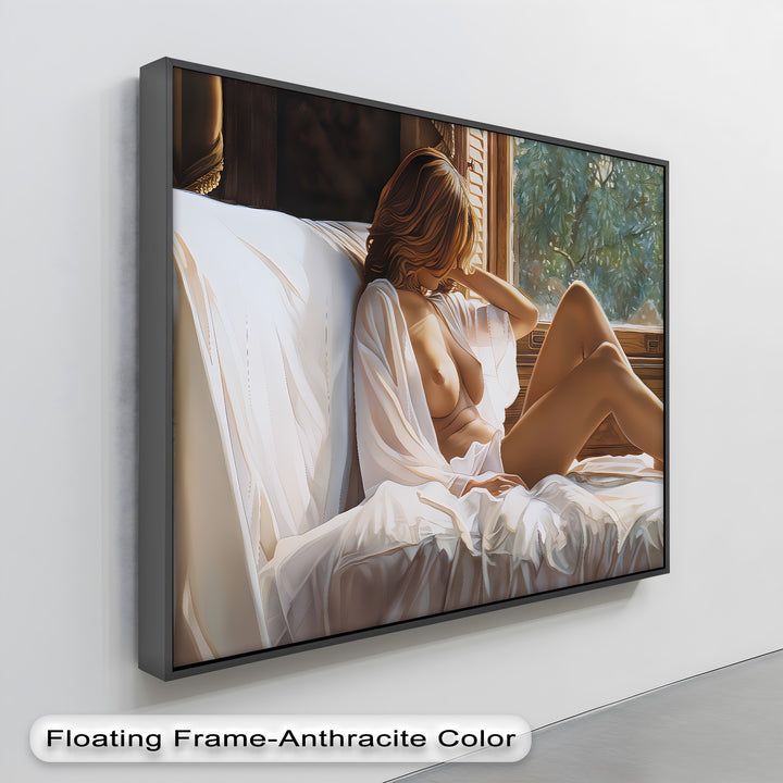 Morning Temptation – Framed Sensual Bedroom Canvas Wall Art | Sexy Art