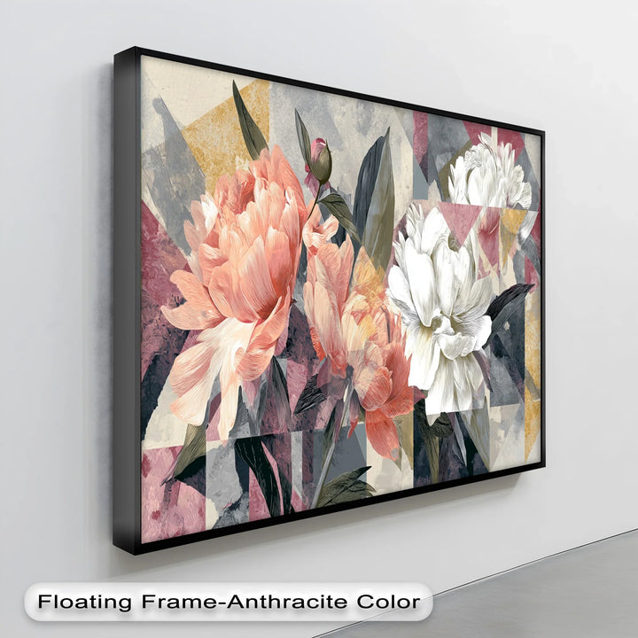 Modern Petal Geometry – Abstract Peony Floral Canvas Print - MyPhotoStation