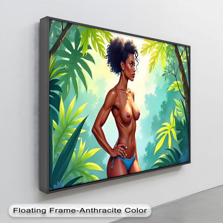 Confident Jungle Woman – Erotic Canvas Wall Art | Oversized Wall Art