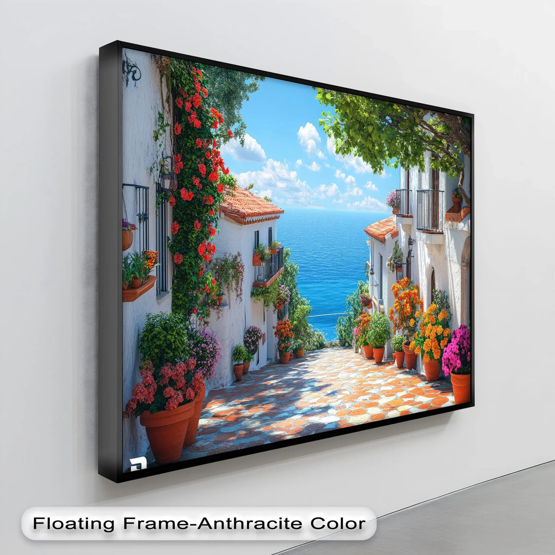 Coastal Flower Village - Landscape Canvas Print