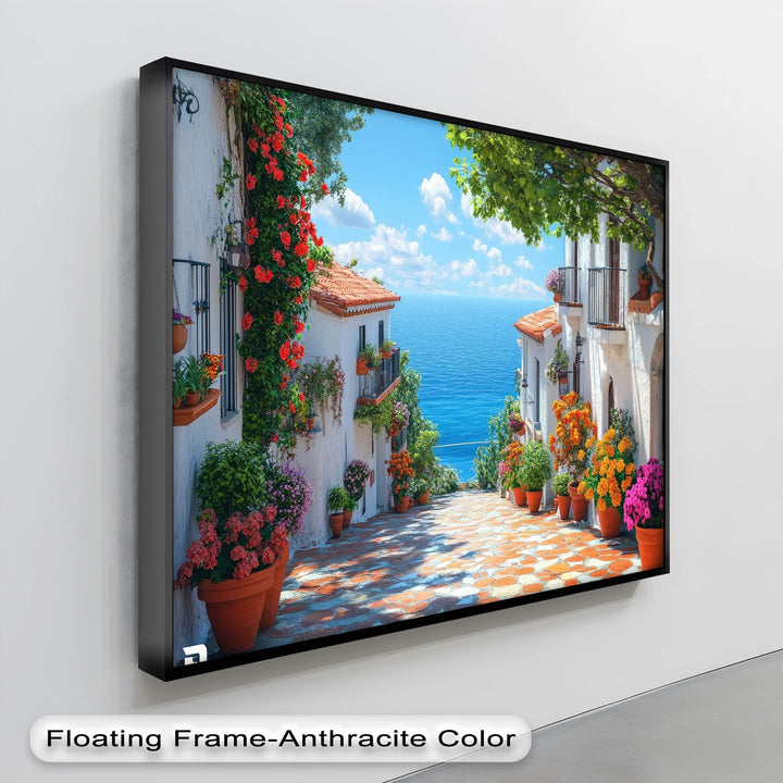 Coastal Flower Village - Landscape Canvas Print