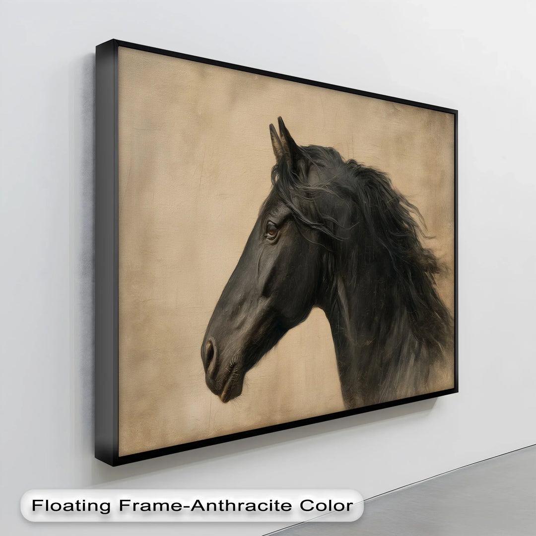 Majestic Black Stallion Portrait – Canvas Print - MyPhotoStation