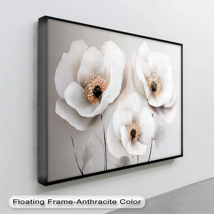 Whispers of Ivory – Neutral Floral Canvas Wall Art - MyPhotoStation