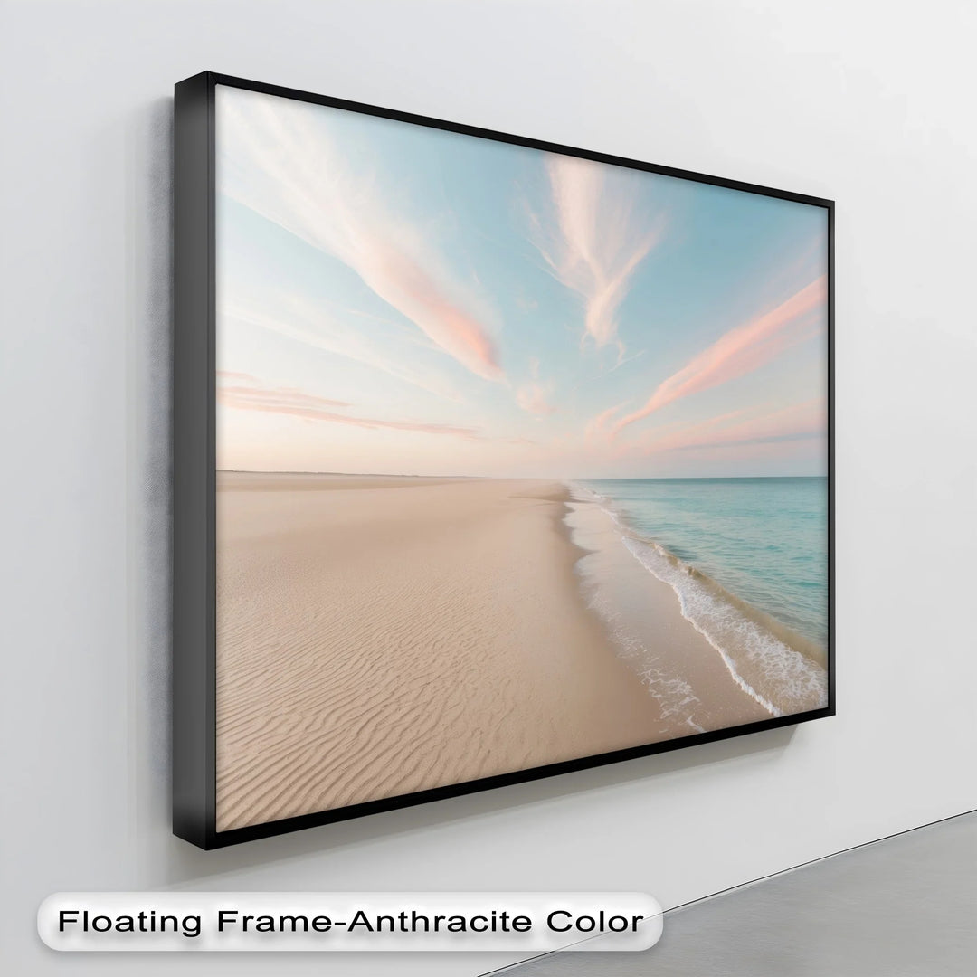 Serene Pastel Shoreline - Landscape Canvas Print