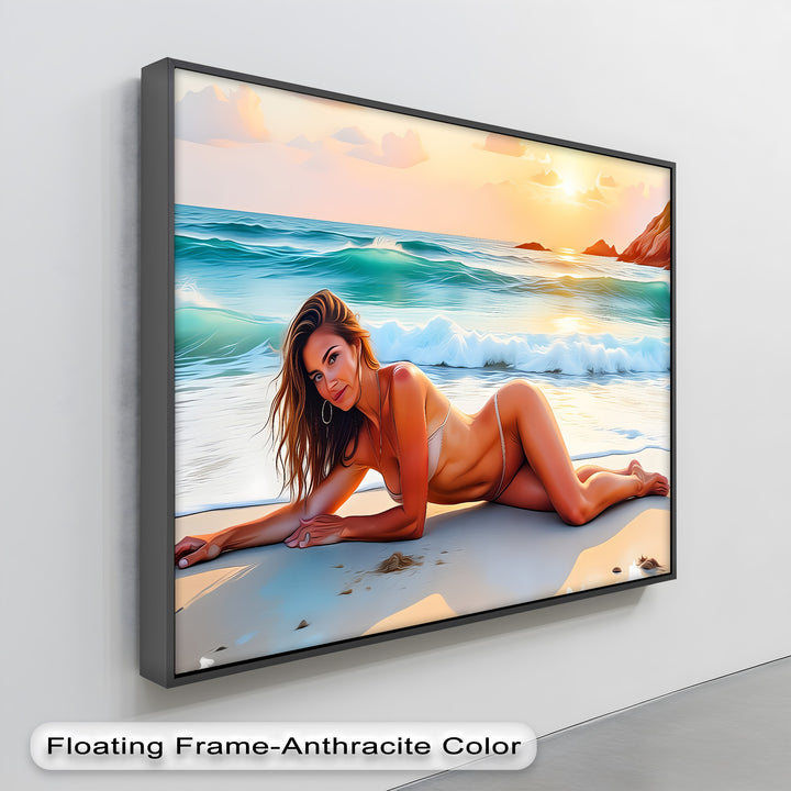 Sensual Bikini Beach Scene - Erotic Canvas Wall Art | Sexy Art
