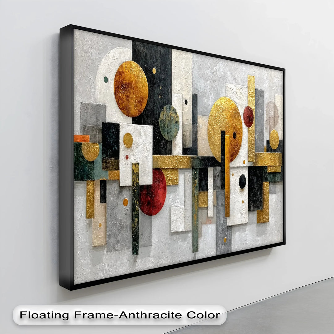 Geometric Luxe – Gold & Textured Abstract Canvas Print - MyPhotoStation