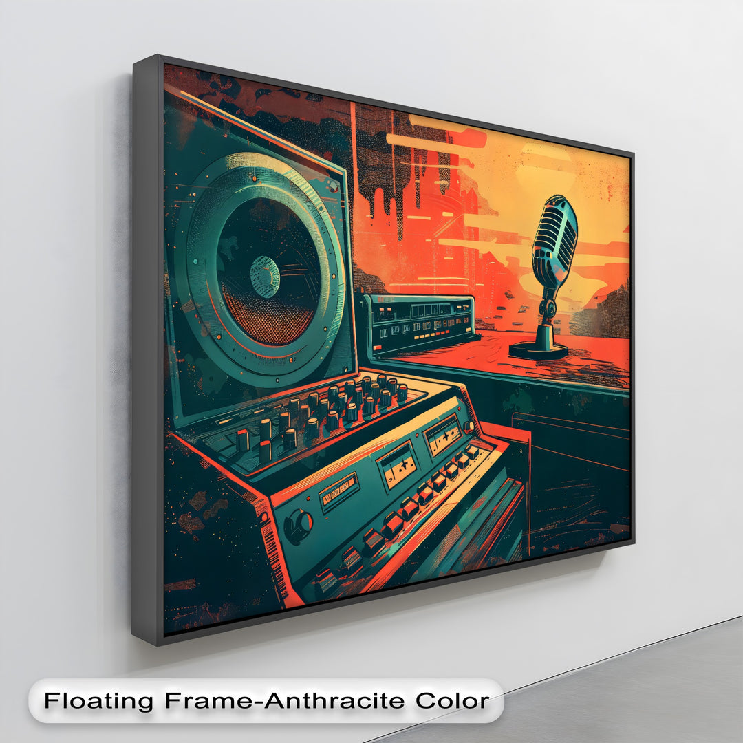 Broadcast Beats – Retro Radio Studio Canvas Print