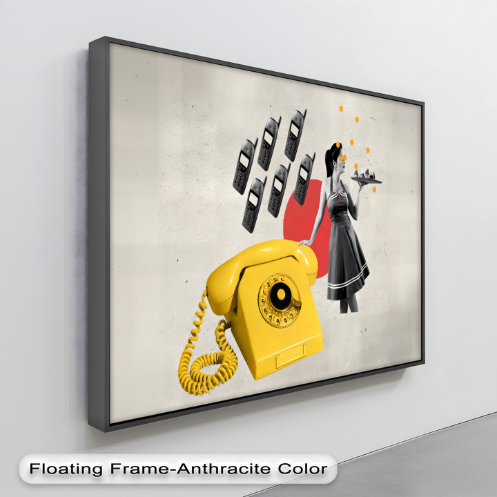 Dial & Serve – Retro Pop Art Telephone Canvas Print