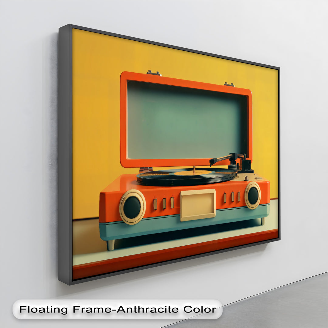 Sunset Stereo – Bold Retro Record Player Canvas Print
