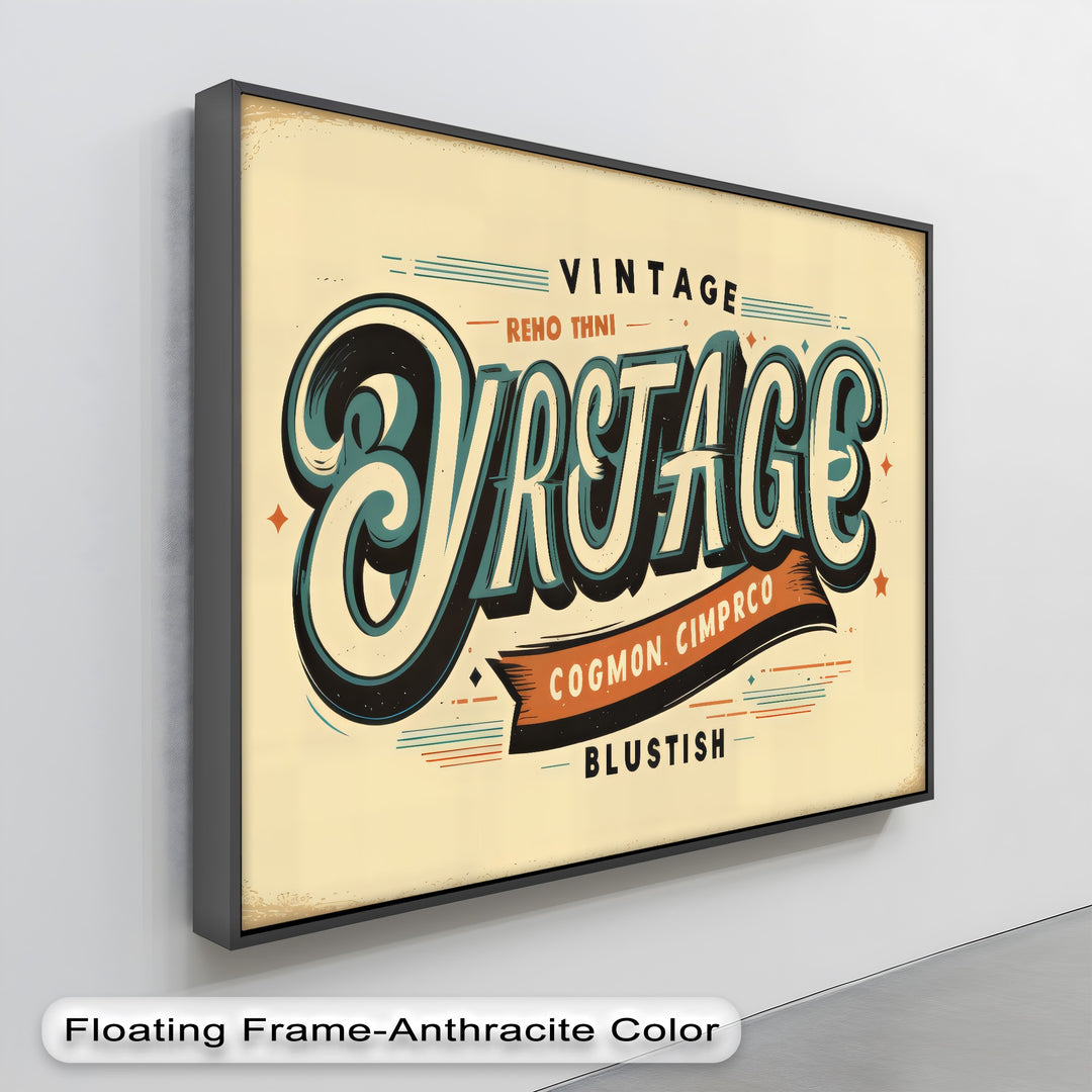 Vintage Lettering Blast – Retro Typography Canvas Print