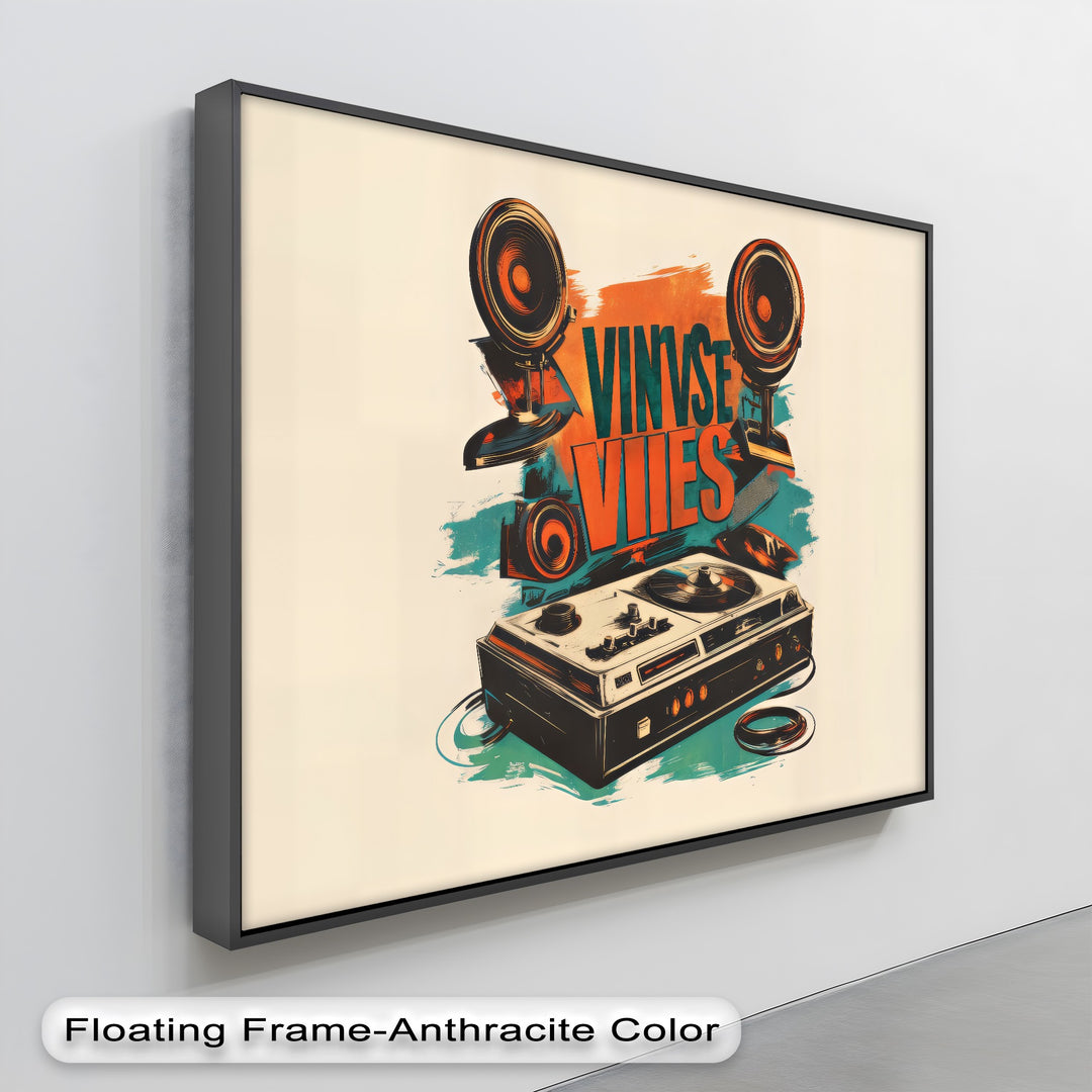 Vinyl Vibes – Retro Turntable & Speaker Canvas Print