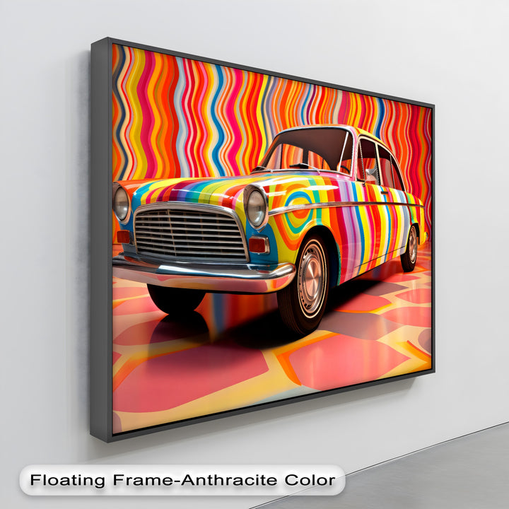 Groovy Wheels – Psychedelic Pop Art Car Canvas Print