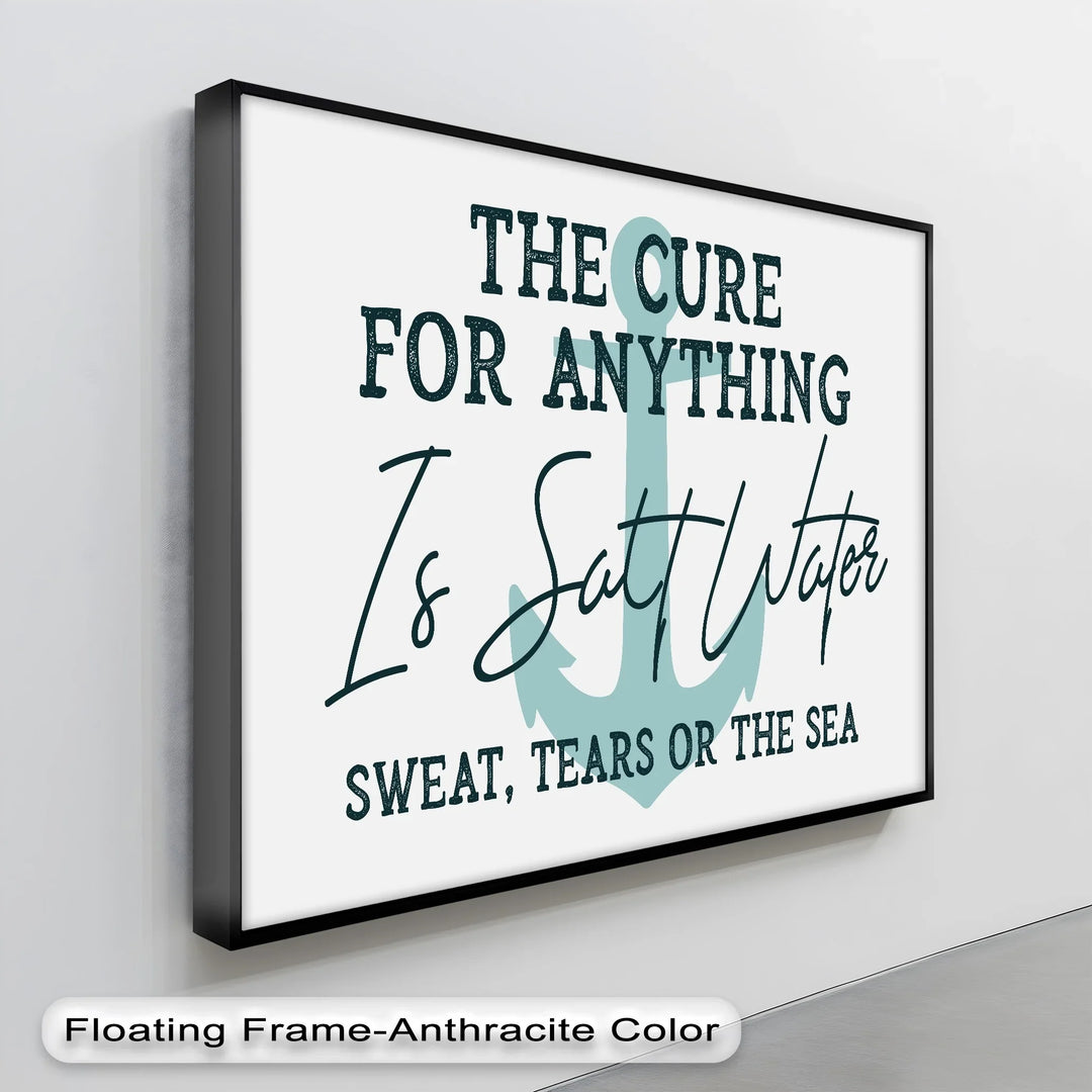 Saltwater Heals – Nautical Quote Canvas Print - MyPhotoStation