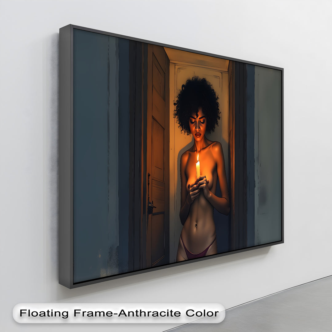 Candlelight Gaze – Dark Moody Erotic Canvas Wall Art | Canvas Artwork