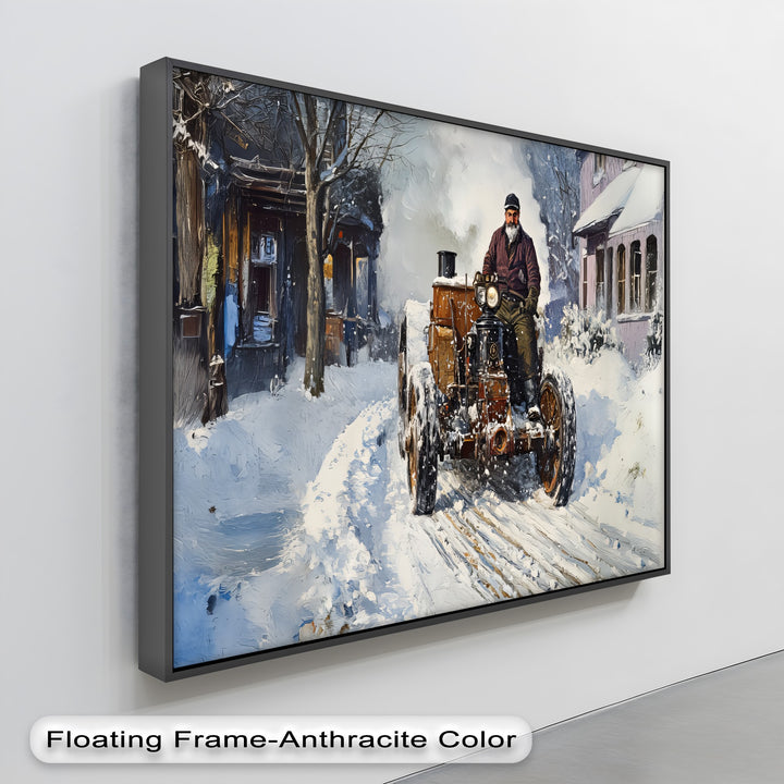 Snowbound Journey – Car Canvas Print