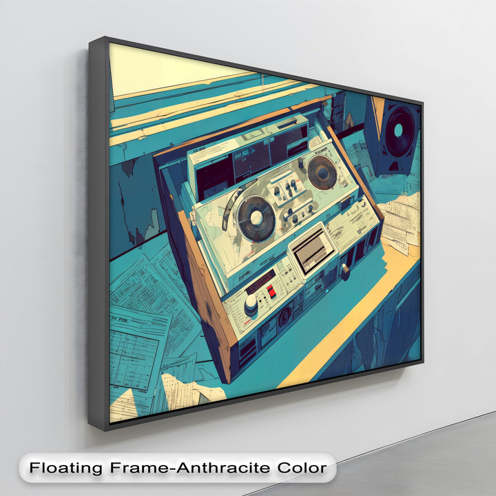 Backspin Station – Vintage DJ Console with Retro Tape Deck Canvas Print