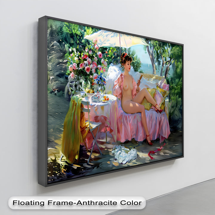Garden Reverie – Romantic Nude Flower Canvas Wall Art | Artwork Canvas