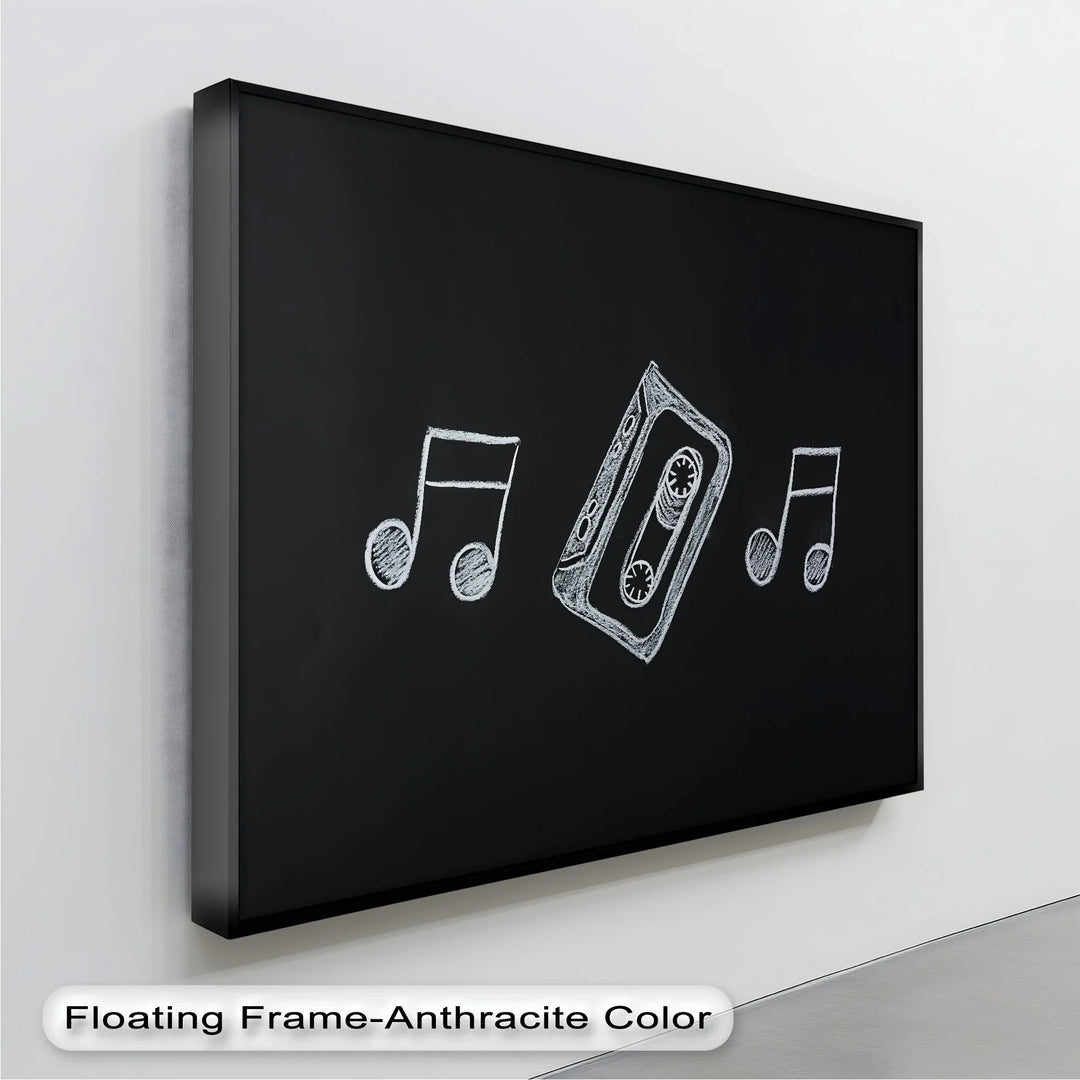 Retro Cassette Tape Chalk Drawing – Blackboard Music Canvas Prints - MyPhotoStation