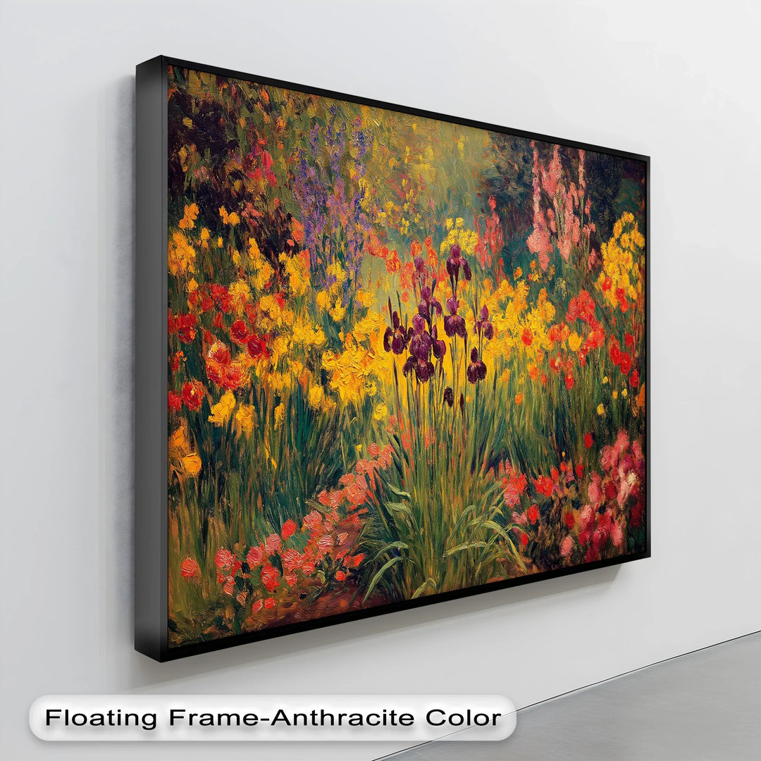 Vibrant Iris Garden – Colorful Impressionist Flowers Canvas Print - MyPhotoStation