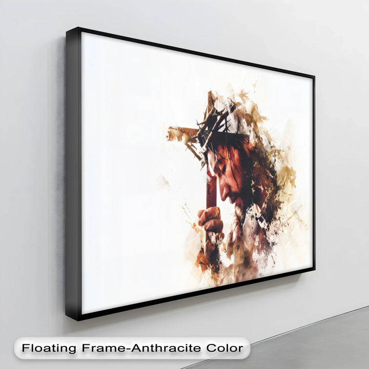 Burden of the Cross – Emotional Jesus Canvas Print