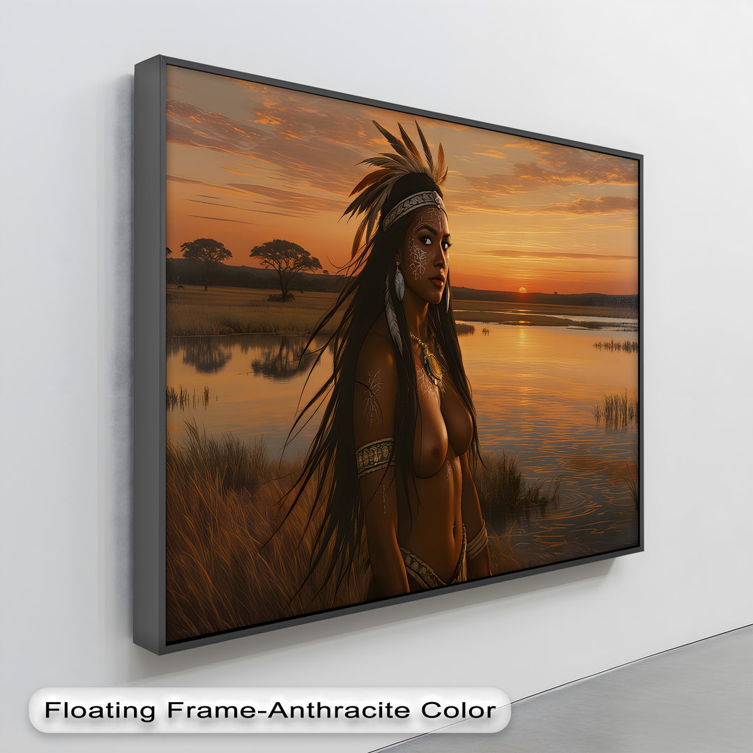 Savannah Muse – Tribal Sunset Erotic Canvas Wall Art | Nude Art